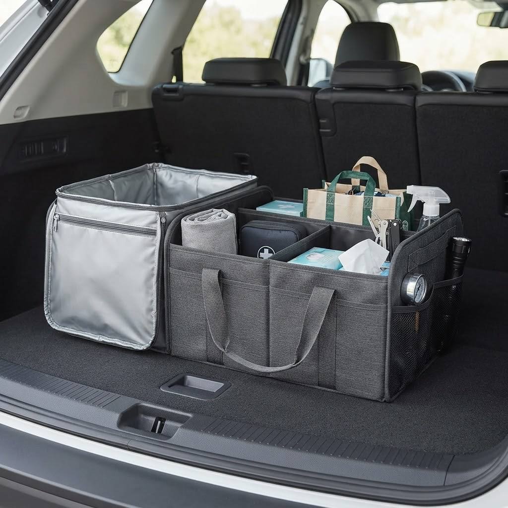 Car Trunk Organizer with Cooler Bag